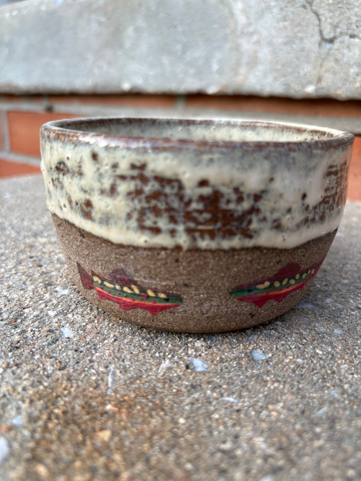 White Small Brook Trout Bowl