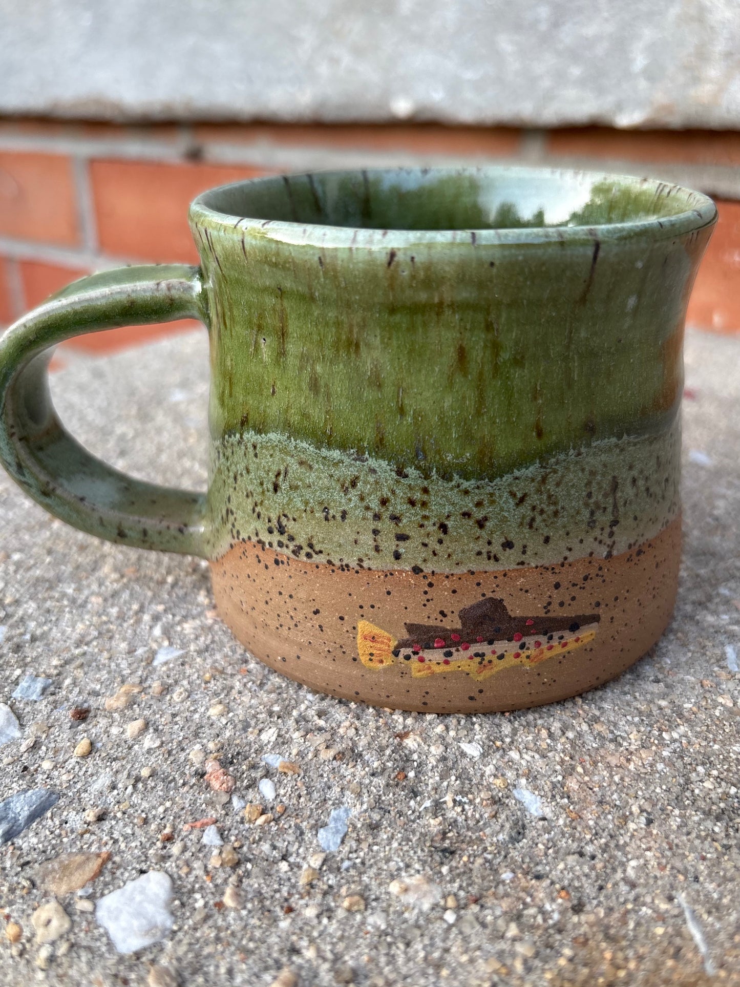 Green Brown Trout Mug